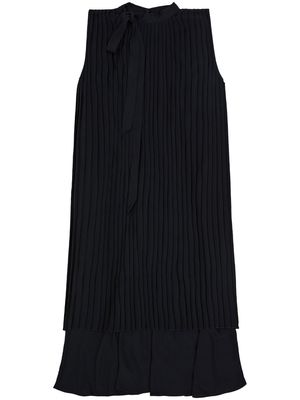 MM6 Maison Margiela layered pleated asymmetric dress - Black