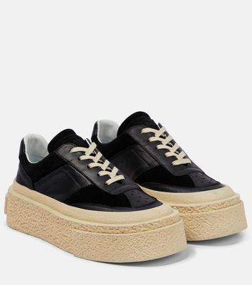 MM6 Maison Margiela Leather and suede platform sneakers