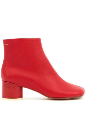 MM6 Maison Margiela leather ankle boots - Red