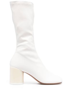 MM6 Maison Margiela leather calf-length boots - White