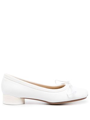 MM6 Maison Margiela leather square-toe sandals - White