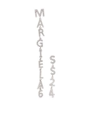 MM6 Maison Margiela logo-charm drop earrings - Silver
