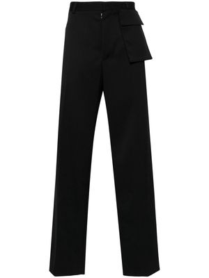 MM6 Maison Margiela logo-embroidered straight-leg tailored trousers - Black