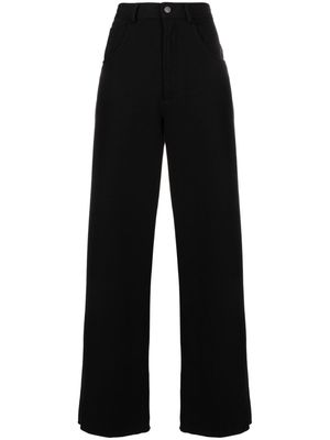 MM6 Maison Margiela logo-embroidered wide-leg track pants - Black