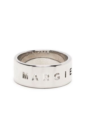 MM6 Maison Margiela logo-engraved cut-out ring - Silver