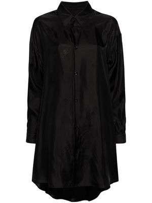 MM6 Maison Margiela logo-jacquard satin shirt dress - Black