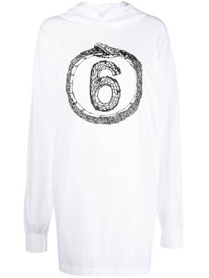 MM6 Maison Margiela logo oversized hoodie - White