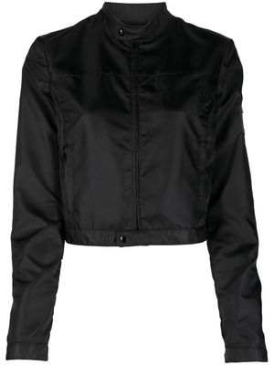 MM6 Maison Margiela logo-patch cropped jacket - Black