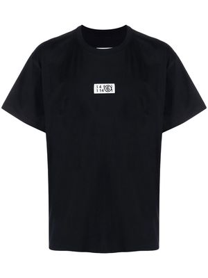 MM6 Maison Margiela logo-patch detail T-shirt - Black