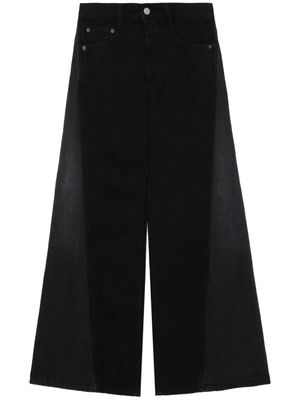 MM6 Maison Margiela logo-patch high-rise jeans - Black