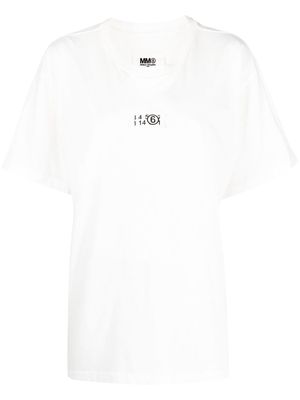MM6 Maison Margiela logo-patch short-sleeve T-shirt - White