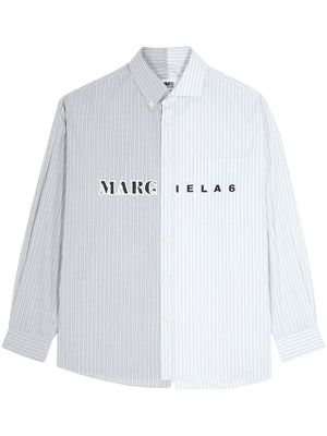 MM6 Maison Margiela logo-print asymmetric shirt - Grey