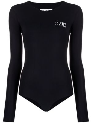 MM6 Maison Margiela logo-print bodysuit - Black