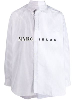 MM6 Maison Margiela logo-print button-up shirt - Blue