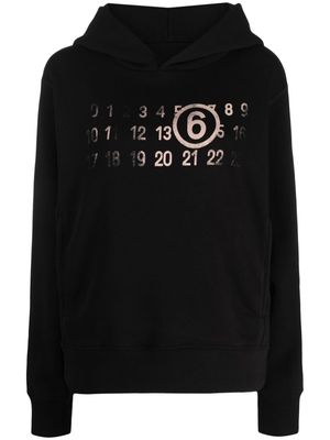 MM6 Maison Margiela logo-print cotton blend hoodie - Black