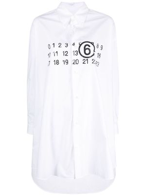 MM6 Maison Margiela logo-print cotton shirtdress - White