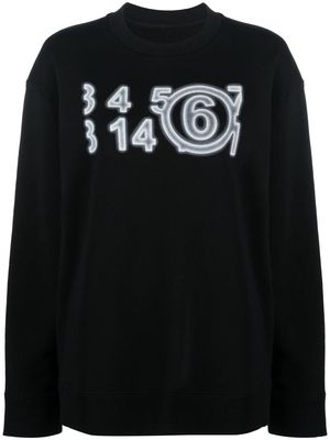 MM6 Maison Margiela logo-print cotton sweatshirt - Black
