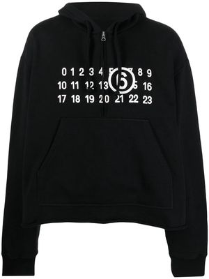 MM6 Maison Margiela logo-print half-zip hoodie - Black