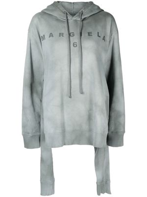 MM6 Maison Margiela logo tie-dye print hoodie - Green