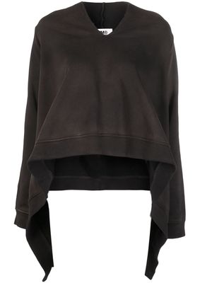 MM6 Maison Margiela long-sleeve draped sweatshirt - Black