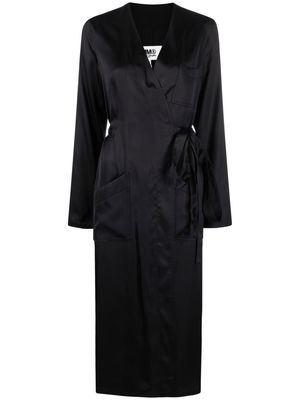 MM6 Maison Margiela long-sleeved wrap dress - Black