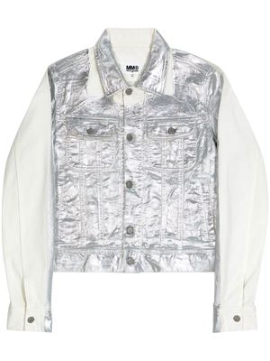 MM6 Maison Margiela metallic denim jacket - White
