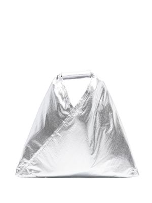 MM6 Maison Margiela mini Japanese metallic tote bag - Grey