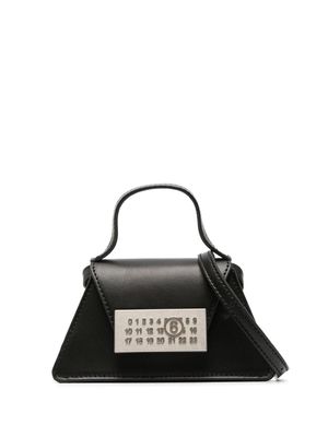 MM6 Maison Margiela mini Numeric leather tote bag - Black