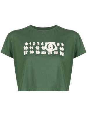 MM6 Maison Margiela number-motif cotton T-Shirt - Green
