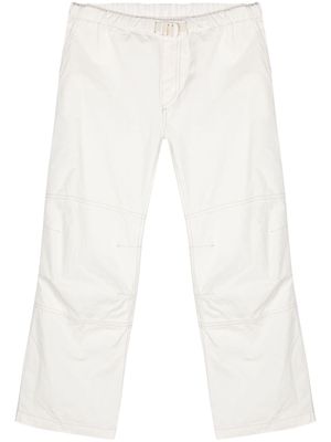 MM6 Maison Margiela numbers-embroidered cropped trousers - White