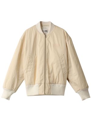 MM6 Maison Margiela numbers-motif bomber jacket - Neutrals