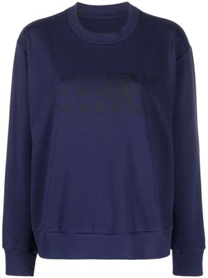 MM6 Maison Margiela numbers-motif cotton sweatshirt - Blue