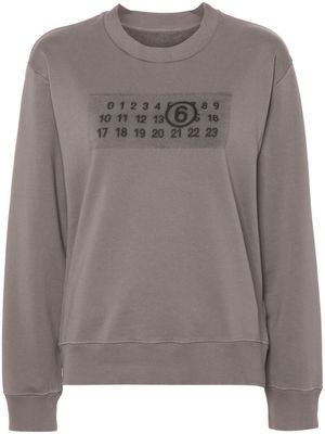 MM6 Maison Margiela numbers-motif cotton sweatshirt - Grey