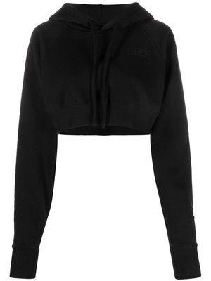 MM6 Maison Margiela numbers-motif cropped hoodie - Black