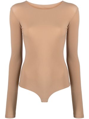 MM6 Maison Margiela numbers-motif jersey bodysuit - Neutrals