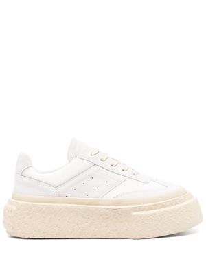 MM6 Maison Margiela numbers-motif leather sneakers - White