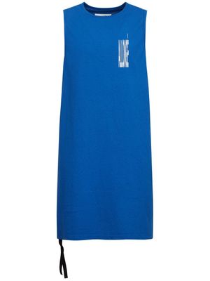 MM6 Maison Margiela numbers-motif longline cotton tank top - Blue