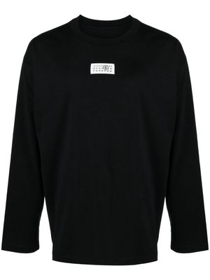 MM6 Maison Margiela numbers motif-patch long-sleeve T-shirt - Black