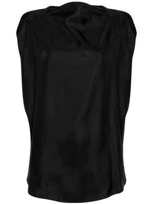 MM6 Maison Margiela numbers-motif sleeveless blouse - Black