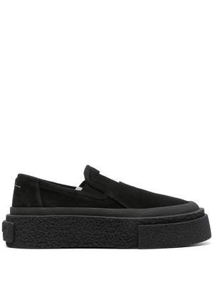 MM6 Maison Margiela numbers-patch suede slip-on sneakers - Black