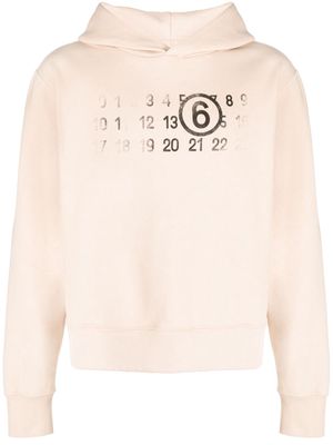 MM6 Maison Margiela numbers-print cotton hoodie - Neutrals