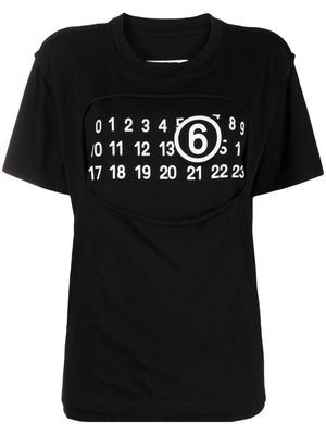 MM6 Maison Margiela Numbers-print cotton T-shirt - Black