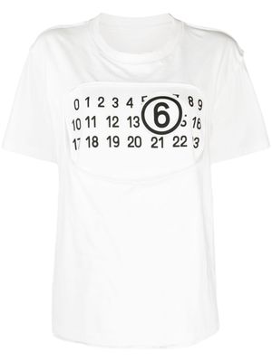 MM6 Maison Margiela numbers-print cotton T-shirt - White