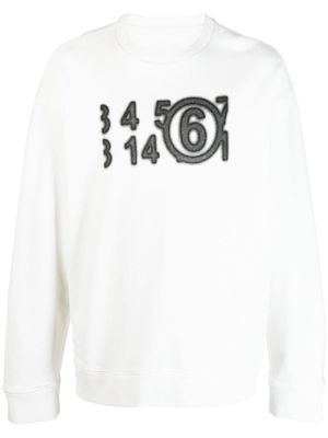 MM6 Maison Margiela numbers-print crew-neck sweatshirt - White