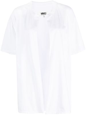 MM6 Maison Margiela open-front short-sleeve cotton T-shirt - White