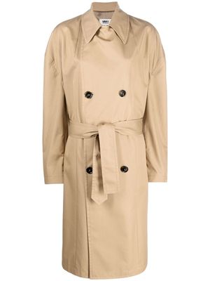 MM6 Maison Margiela oversize double-breasted trench coat - Neutrals