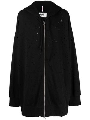 MM6 Maison Margiela oversize perforated hooded jacket - Black