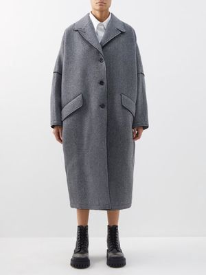 Mm6 Maison Margiela - Oversized Wool-blend Cocoon Coat - Womens - Grey