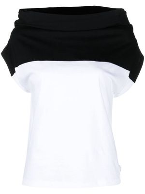 MM6 Maison Margiela panelled-design cotton T-shirt - Black