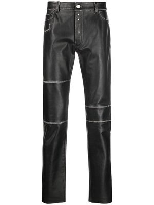 MM6 Maison Margiela panelled leather trousers - Black